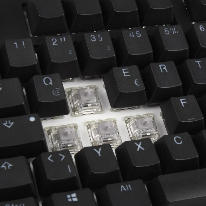 Ducky One TKL PBT schwarz, LEDs RGB, MX SPEED RGB Silver, USB, DE