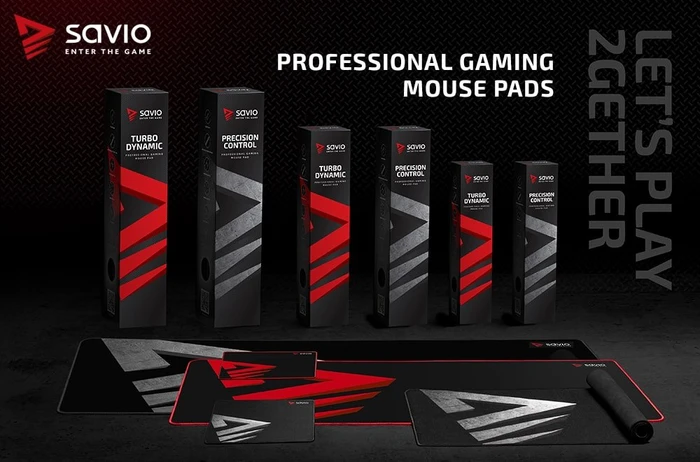Savio Turbo Dynamic M Gaming Mauspad, schwarz/rot