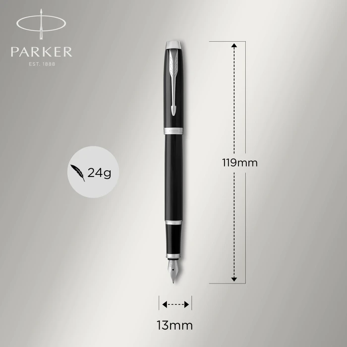 Parker IM Duo, Lacquer Black Chrome Trim, 2 Stück