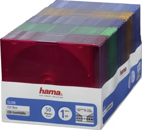Hama CD-Leerhülle Slim color, 50 Stück