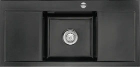 systemceram Mera Middle Einbau Becken rechts mit Ablauffernbedienung nigra