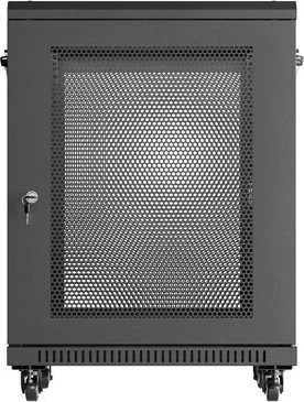 Lanberg 19" Rackschrank 15HE, freistehend, Flat Pack, Gitternetztür, IP20, RAL 9004, 600mm tief