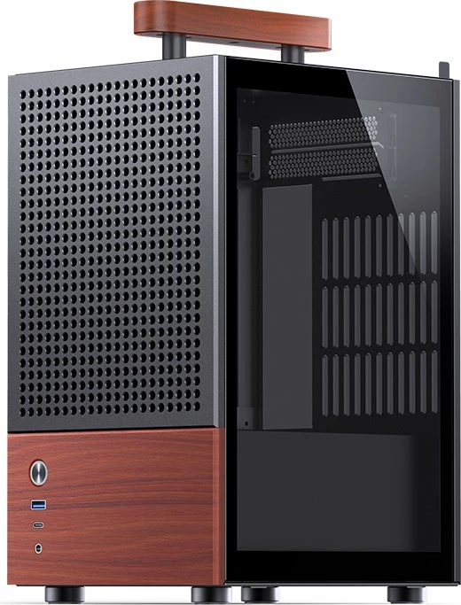 Jonsbo T6 Black, schwarz/braun, Glasfenster, Mini-ITX