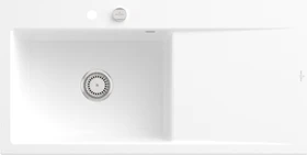 Villeroy & Boch Subway Style 60 Einbau Becken links mit Ablauffernbedienung stone white