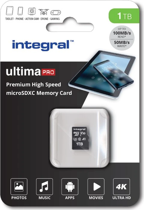 Integral Premium High Speed R100/W50 1TB, UHS-I U3, A1, Class 10