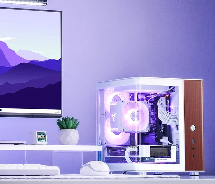 Jonsbo TK-0 White, weiß/braun, Glasfenster, Mini-ITX