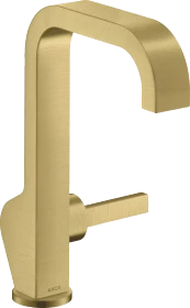Hansgrohe Axor Citterio Waschtischmischer 190 mit Pingriff und Ablaufgarnitur brushed brass