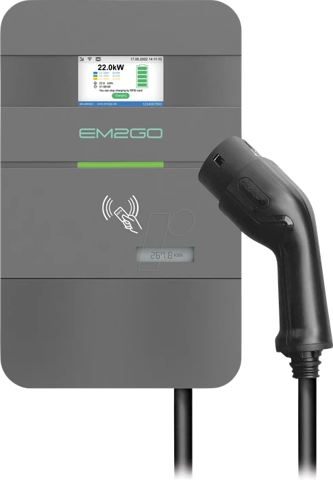 EM2GO AC Wallbox Pro Power 22kW, 7.5m Ladekabel
