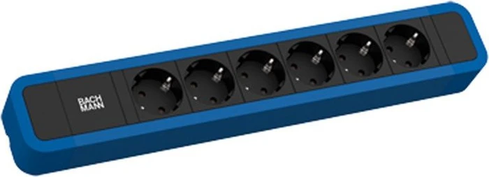 6-fach, 2m, blau/schwarz