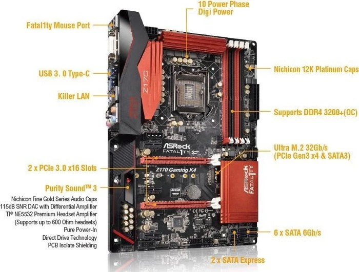 ASRock Fatal1ty Z170 Gaming K4 (Intel 1151)