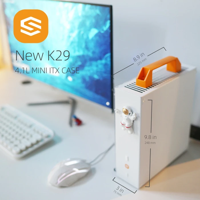 SGPC K29 Steel, silber/orange, Mini-ITX