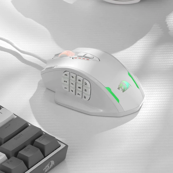 Redragon M908 Impact RGB MMO weiß, USB