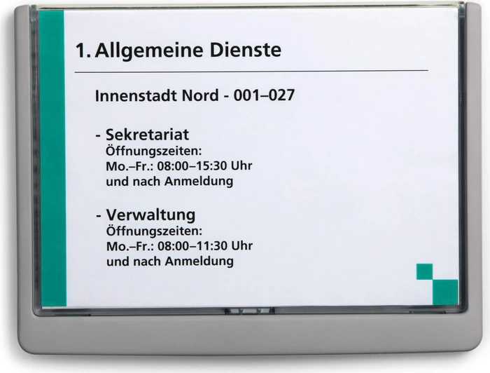 Durable Click Sign Türschild, A5, grau