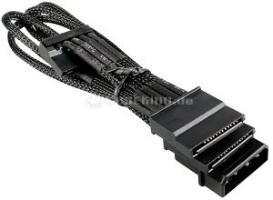 NZXT SATA-Stromadapter 4-Pin [IDE] auf 3x 15-Pin [SATA] 20cm, sleeved schwarz
