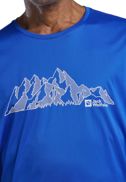 Jack Wolfskin Peak Graphic Funktionsshirt kurzarm mtn vibrant blue (Herren)