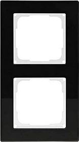 Opus Fusion Glas Abdeckrahmen 2-fach, schwarz/weiß