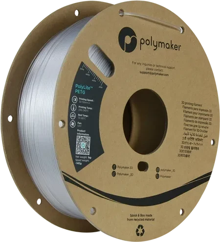 Polymaker PolyLite PETG, transparent, Spule, 1.75mm, 1.00kg