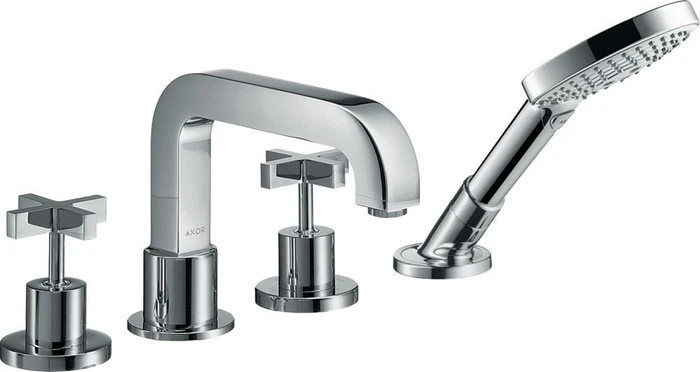 Hansgrohe Axor Citterio 4-Loch Wannenkombination mit Kreuzgriff brushed bronze