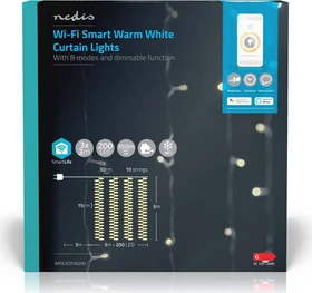 Nedis WIFILXC01W200 Smart Life Dekorative Lichtervorhang LED 200x warmweiß