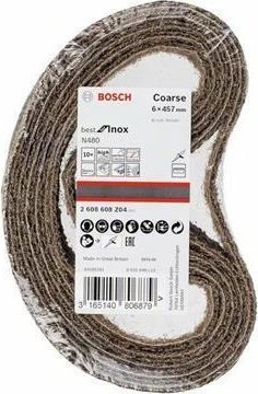 Bosch Professional N480 Best for Inox Schleifband grob, 6x457mm, 10 Stück