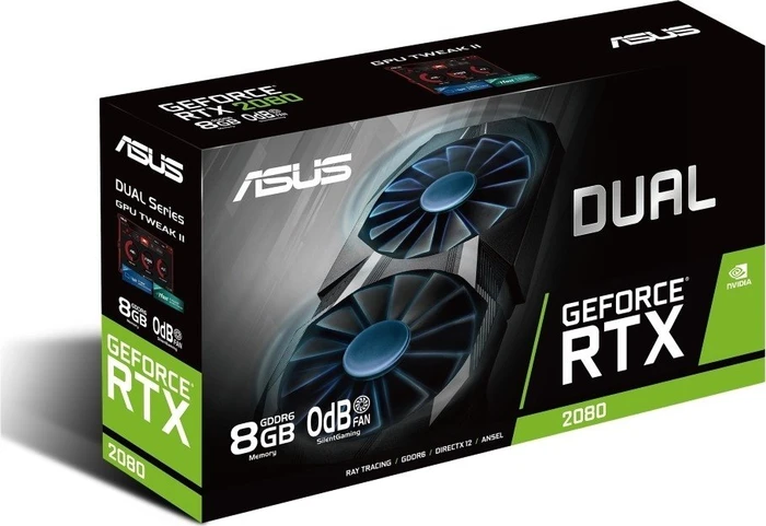ASUS Dual GeForce RTX 2080, DUAL-RTX2080-8G, 8GB GDDR6, HDMI, USB-C, 3x DP