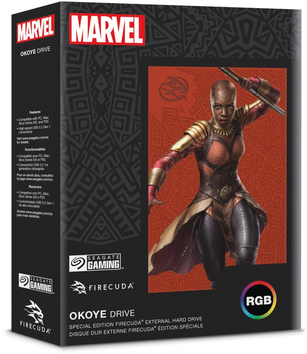 Seagate FireCuda Gaming HDD - Okoye Special Edition, 2TB, +Rescue, USB 3.0 Micro-B