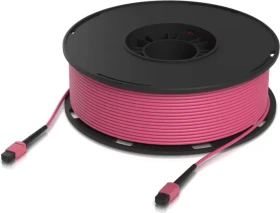 Ubiquiti UniFi MPO-12 Typ B female 100G Patchkabel, OM4, 1x MPO Stecker/1x MPO Stecker, 100m, rosa