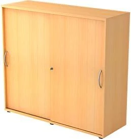 Hammerbacher Schiebetürenschrank 3OH V1753S, Bogengriff Metall, buche, Aktenschrank