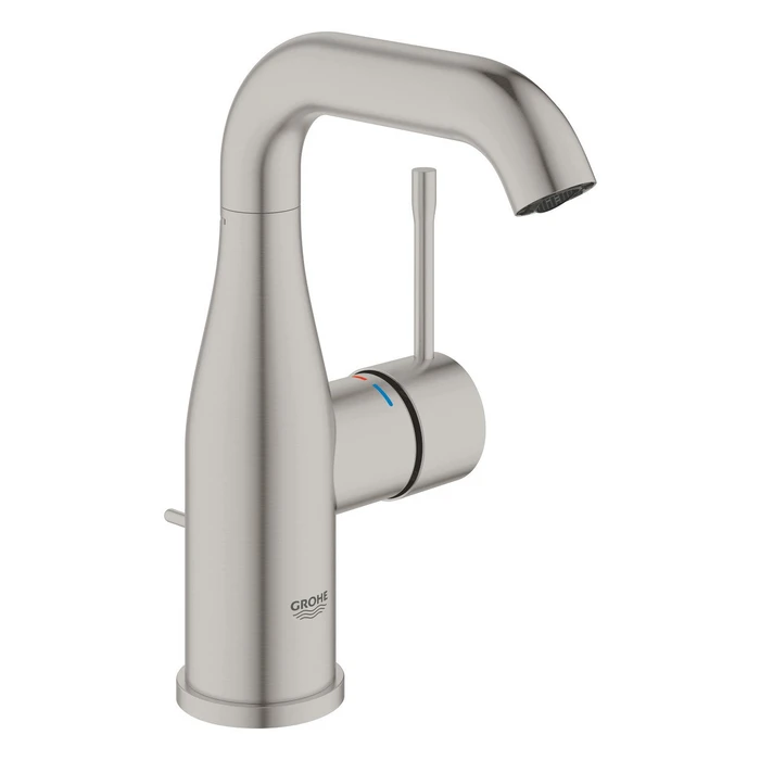 Grohe Essence Einhand-Waschbeckenarmatur 1/2" M-Size mit Ablauffernbedienung supersteel