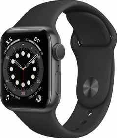 Apple Watch Series 6 (GPS) 40mm Aluminium space grau mit Sportarmband schwarz