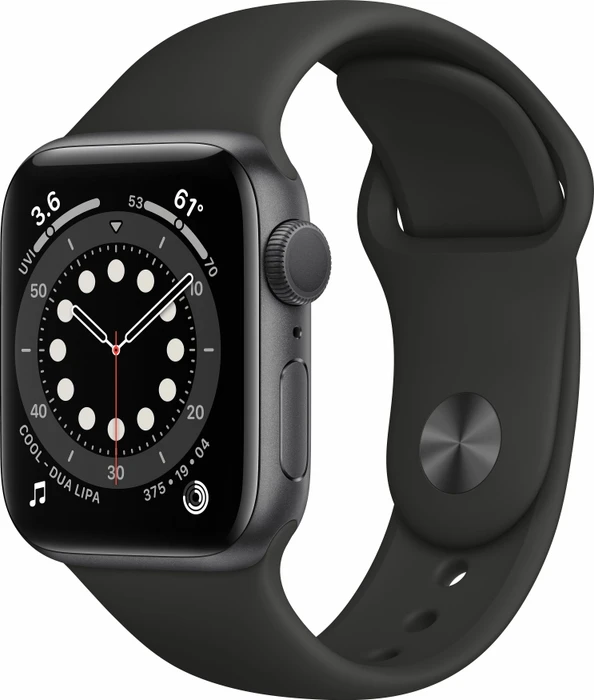 Apple Watch Series 6 (GPS) 40mm Aluminium space grau mit Sportarmband schwarz