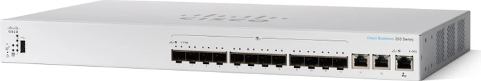 Cisco Business 350 Rackmount 10G Managed Switch, 10x SFP+, 2x RJ-45/SFP+