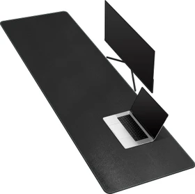 Cennbie Schreibtischunterlage Leder, Mauspad XXL, 1600x500mm, schwarz