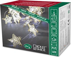 Konstsmide Lichterkette Sterne gold LED 20x warmweiß