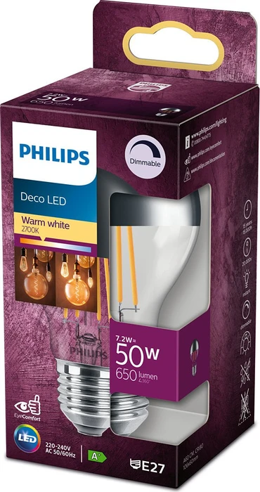 Philips LED Birne E27 7.2-50W/827