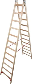 Krause Stabilo Professional Holz-Sprosse 2-tlg. Stehleiter, 2x 11 Stufen