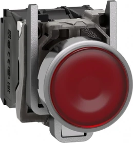Schneider Electric Leuchtdrucktaster flach 1S+1Ö tastend +LED 110-120V 50/60Hz, rot