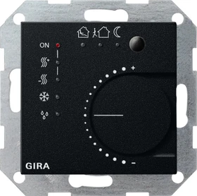 Gira KNX System 55 Stetigregler mit Tasterschnittstelle 4-fach, schwarz matt