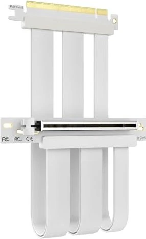 Glotrends Riser Kabel, gewinkelt, PCIe 5.0, 250mm, weiß