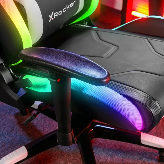 X Rocker Agility Esports RGB Gamingstuhl, schwarz/weiß