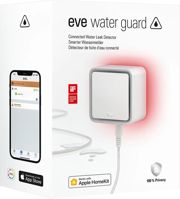 Eve Water Guard V2, Funk-Wassermelder, Thread kompatibel