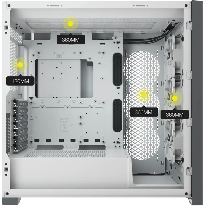 Corsair iCue 5000X RGB, weiß, Glasfenster