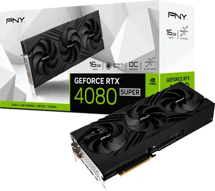 PNY GeForce RTX 4080 SUPER Verto Overclocked Triple Fan, 16GB GDDR6X, HDMI, 3x DP
