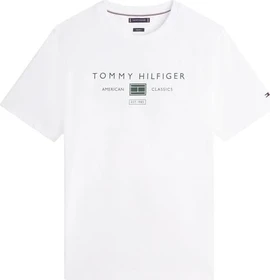 Tommy Hilfiger Jersey mit Logo T-Shirt kurzarm weiß (Herren)