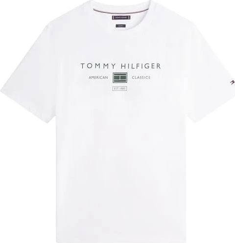 Tommy Hilfiger Jersey mit Logo T-Shirt kurzarm weiß (Herren)