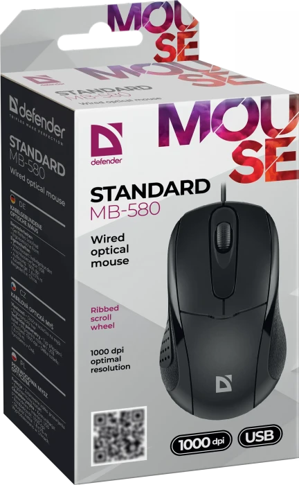 Defender Standard MB-580 Wired Optical Mouse schwarz, USB