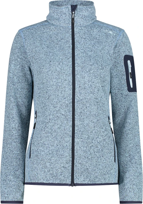 CMP Knit Tech Melange Fleece Jacke cristall blue/blue ink (Damen)