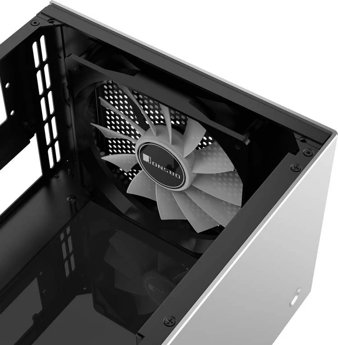 Jonsbo T8, silber, Glasfenster, Mini-ITX