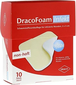 Dr. Ausbüttel DracoFoam Infekt Schaumstoff Wundauflage, 5 x 5cm, 10 Stück