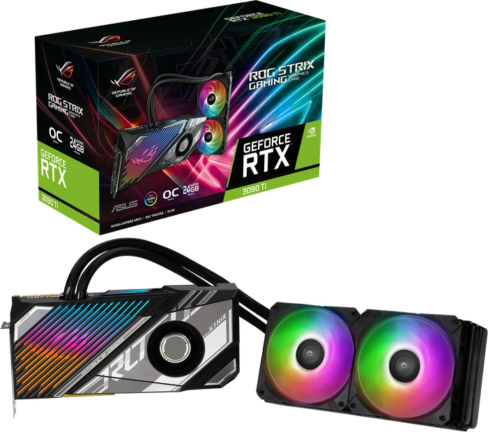 ASUS ROG Strix LC GeForce RTX 3090 Ti OC, ROG-STRIX-LC-RTX3090TI-O24G-GAMING, 24GB GDDR6X, 2x HDMI, 3x DP